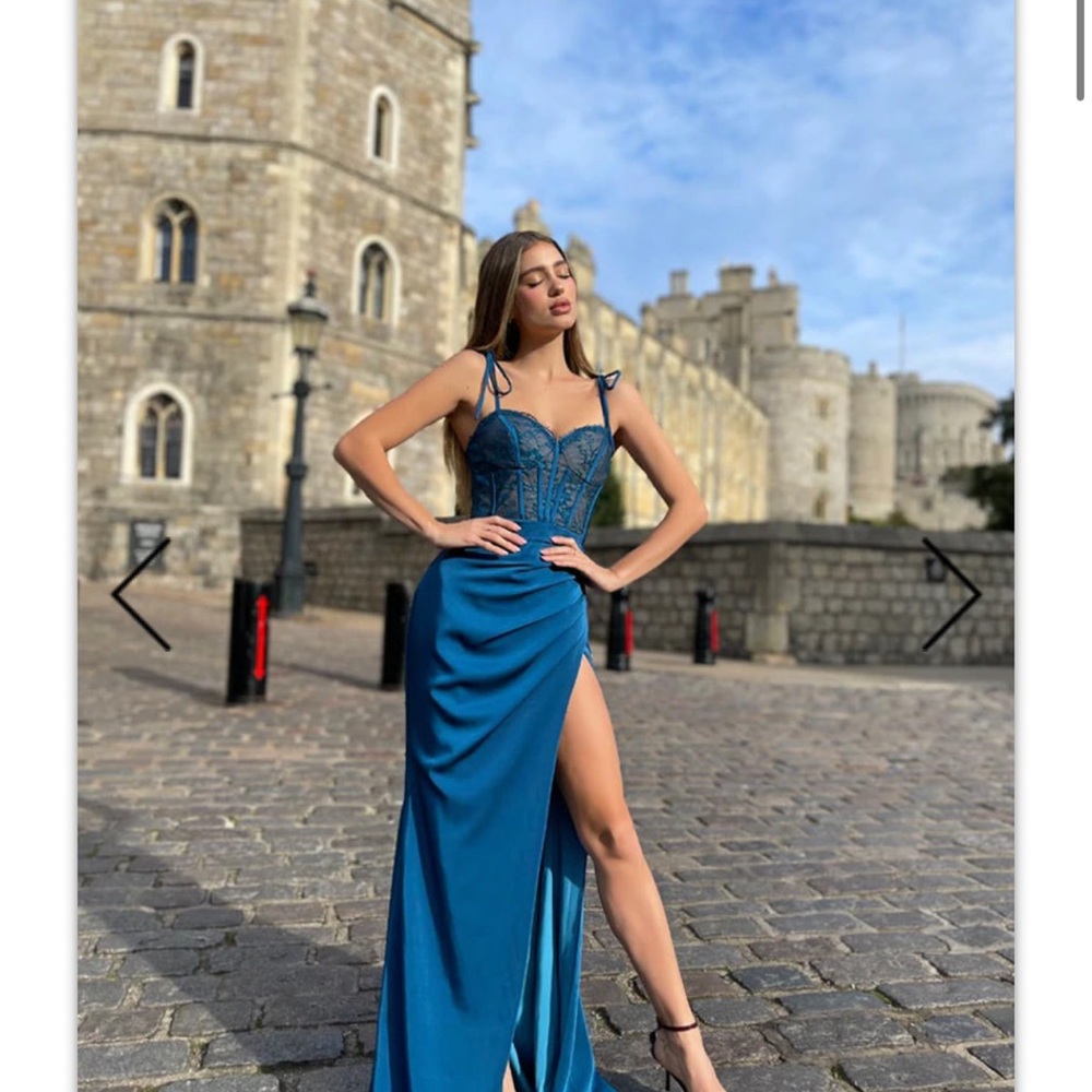Jadore teal corset dress